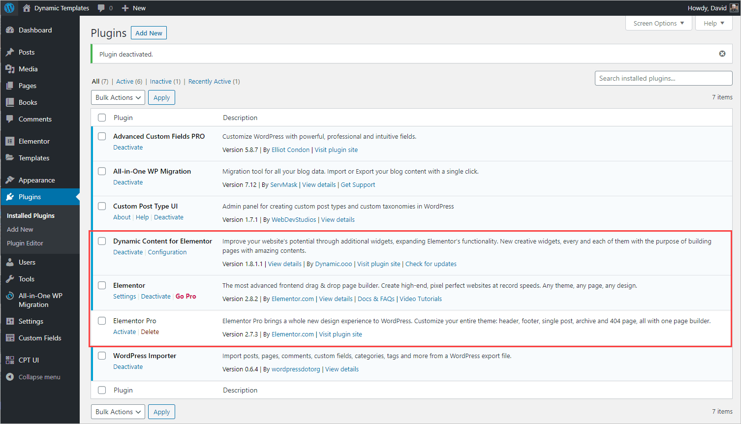 list of installed plugins
