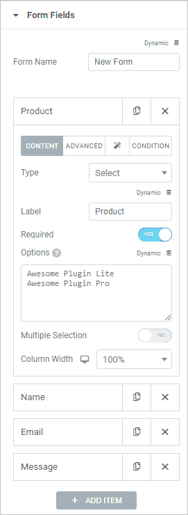 Add Product Form Field