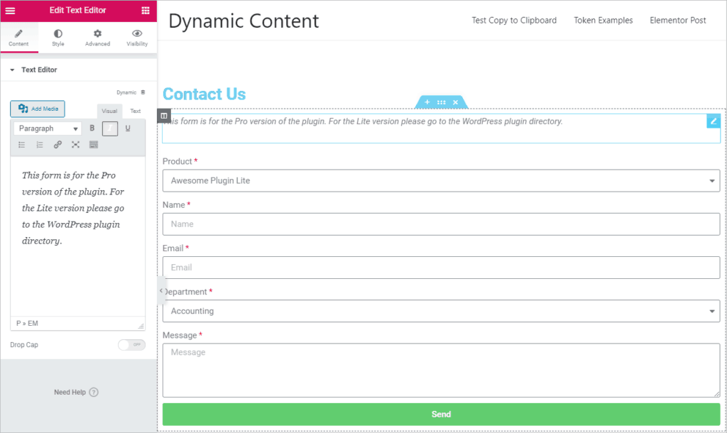 Add Text Message To Form