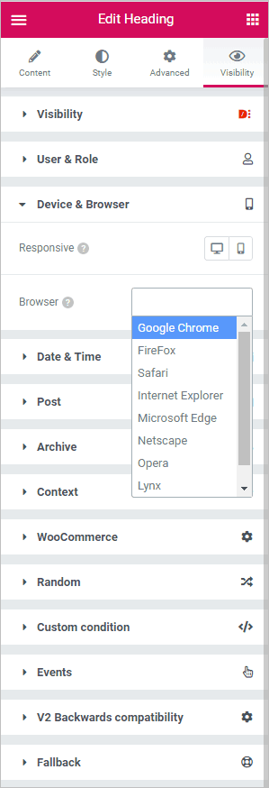 Dce Browser Conditions
