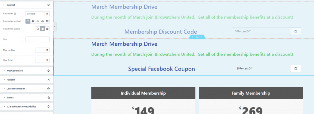 Dce Second Section With Facebook Coupon
