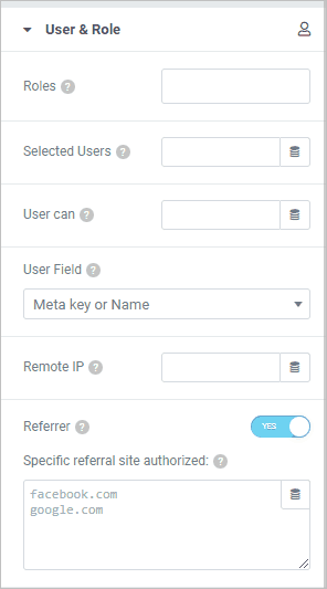 Dce User And Role Display Options