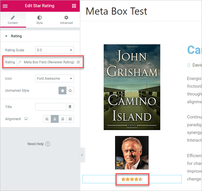 Meeta Box Reviewer Rating Field Selelcted
