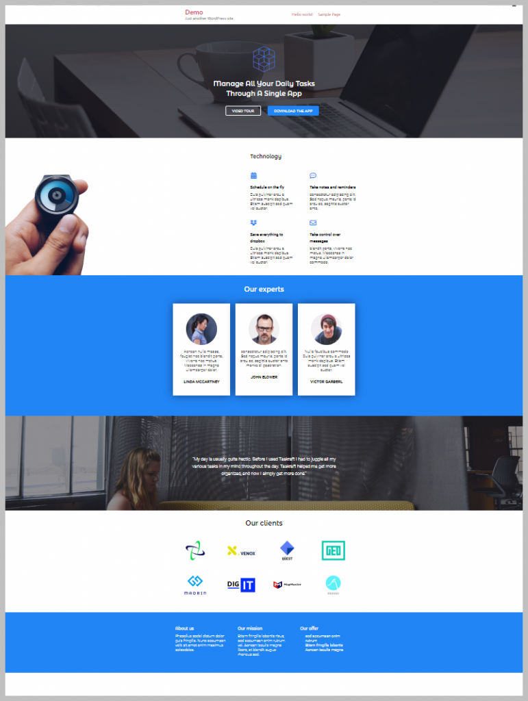 Page Created From Elementor Template