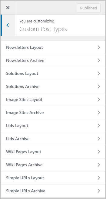 Single Layout And Archive Options For Each Custom Post Type