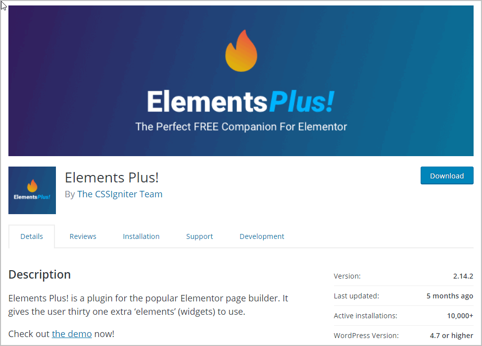 Elementsplus On Wp Org Website