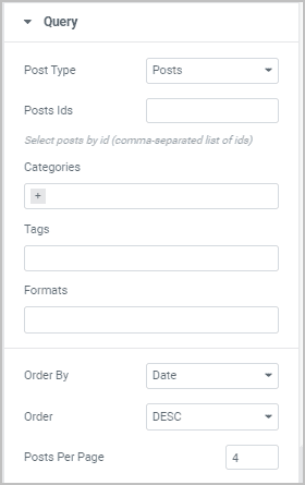 post query options