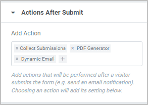 actions after submit