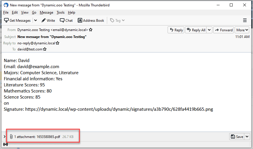 pdf in email