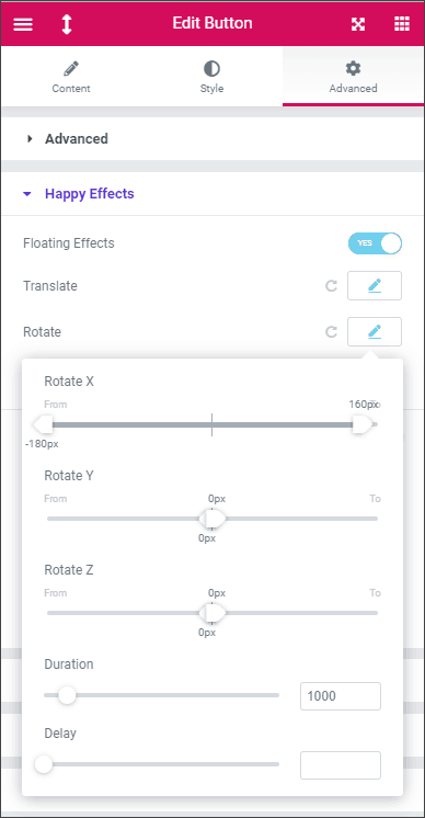 happy addons happy effects controls