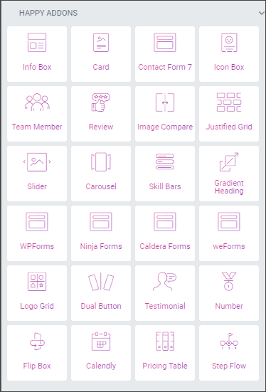 happy addons elementor widgets