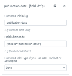 PAFE custom field form