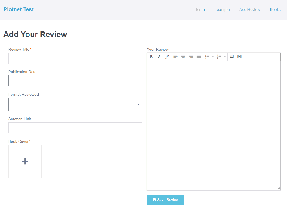 PAFE front-end form