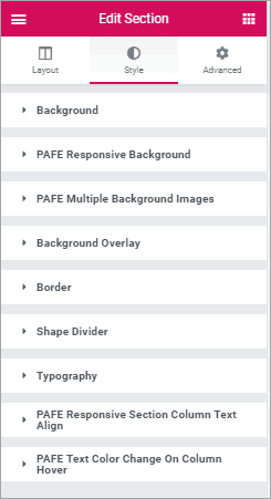 PAFE style tab