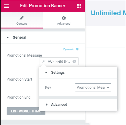 selecting acf field