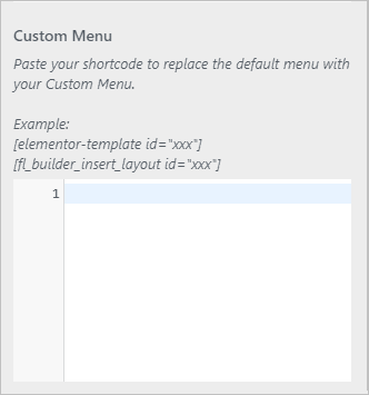 page builder framework custom menu