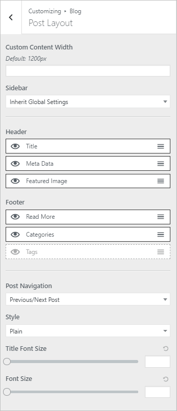 page builder framework single layout options