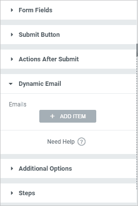 Dynamic Email Add Item