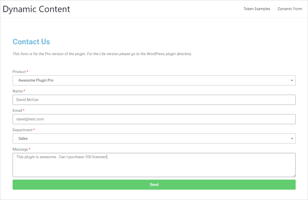 Form Filled Out For Save