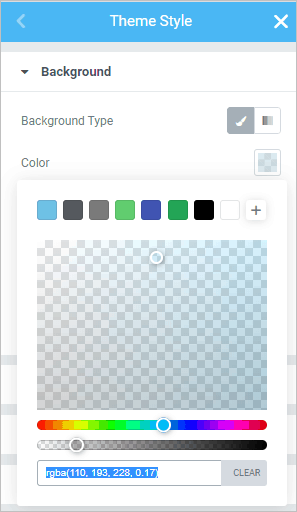 Styles Background Color Set