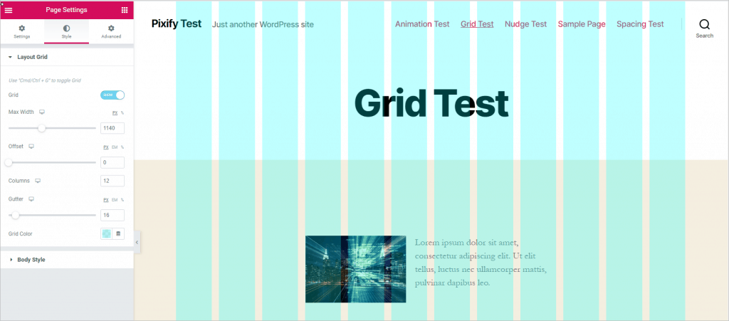 Designer Powerup Grid Settings
