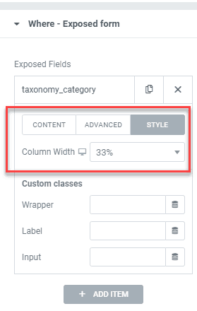 Dce Category Filter Settings