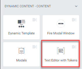 Dce Text Editor With Tokens Widget