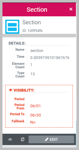 Details Of Hidden Section Conditions