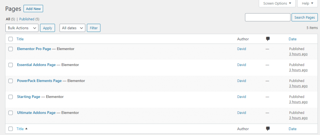 Toc One Page For Each Option