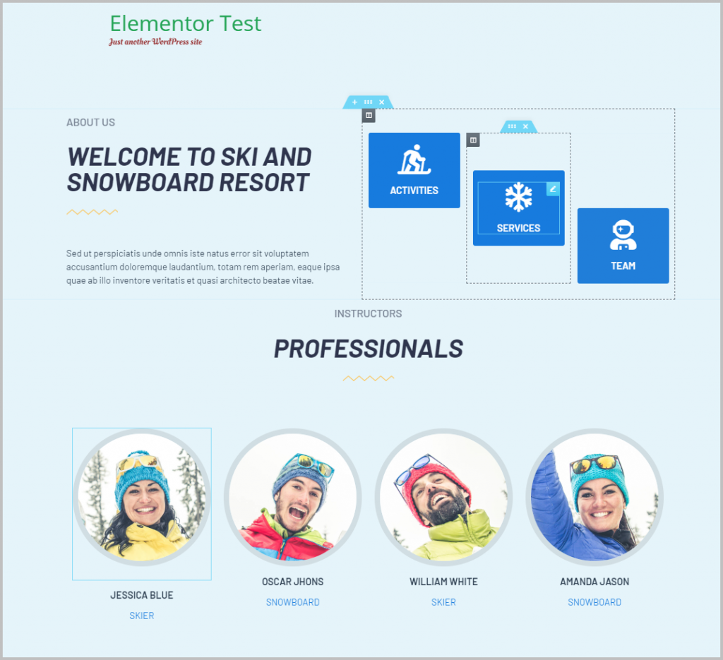 Example Template From Elementor Free