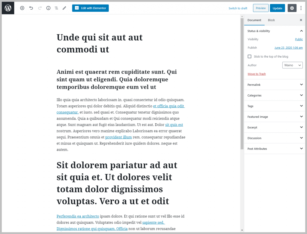 Post In Gutenberg Editor