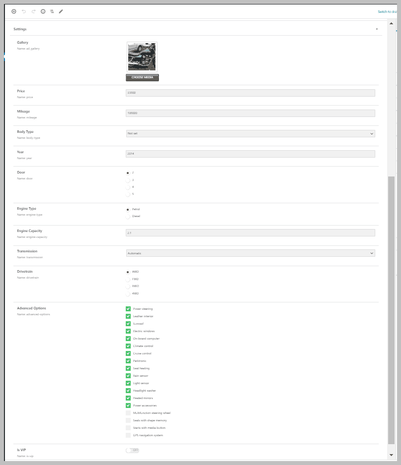 Ads Custom Fields