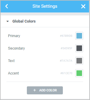 Elementor 3 Global Colors