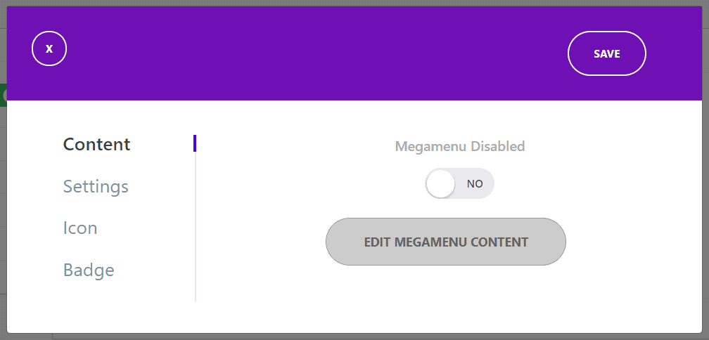 Mega Menu Disabled For Link