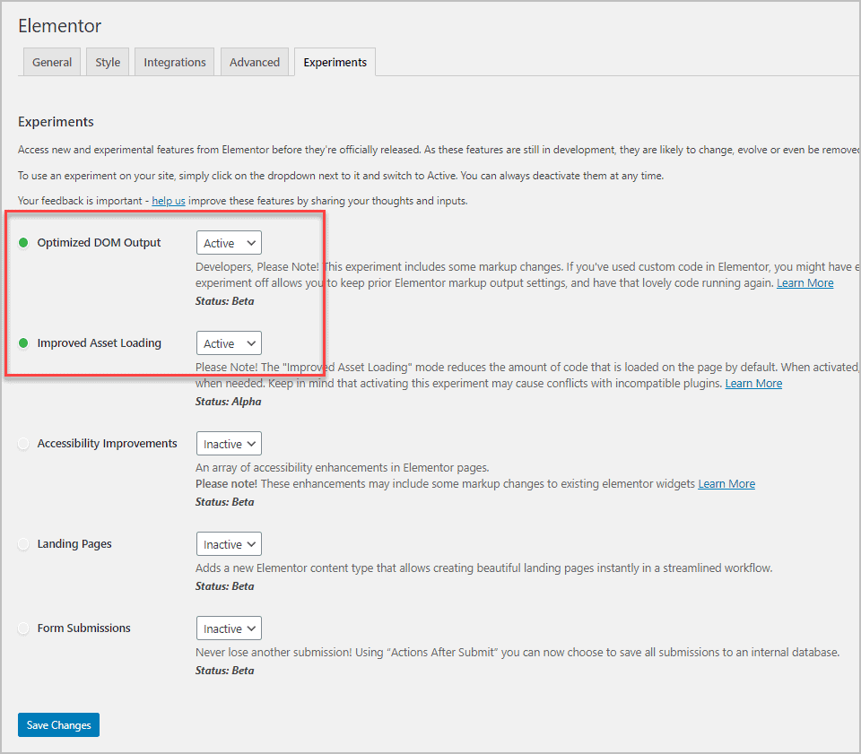 turn on the two performance settings