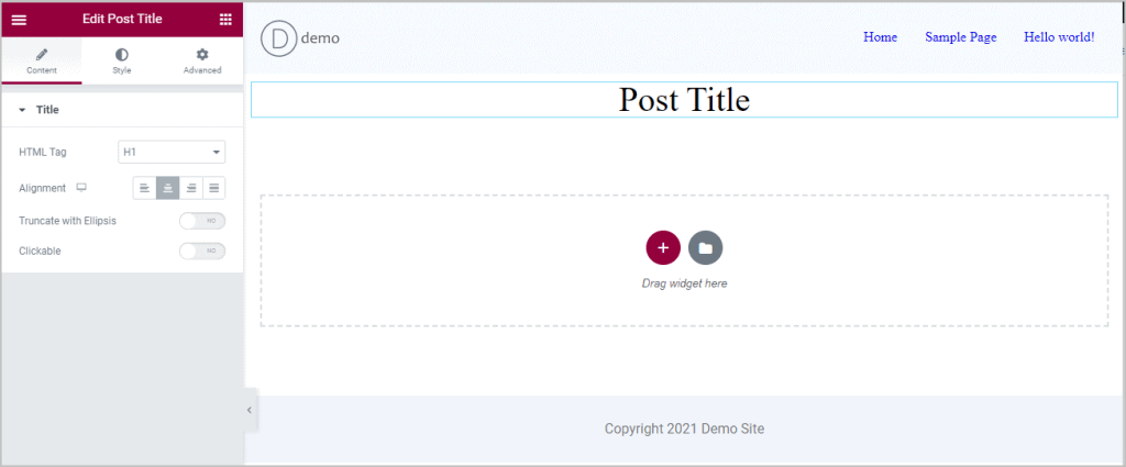 adding title widget