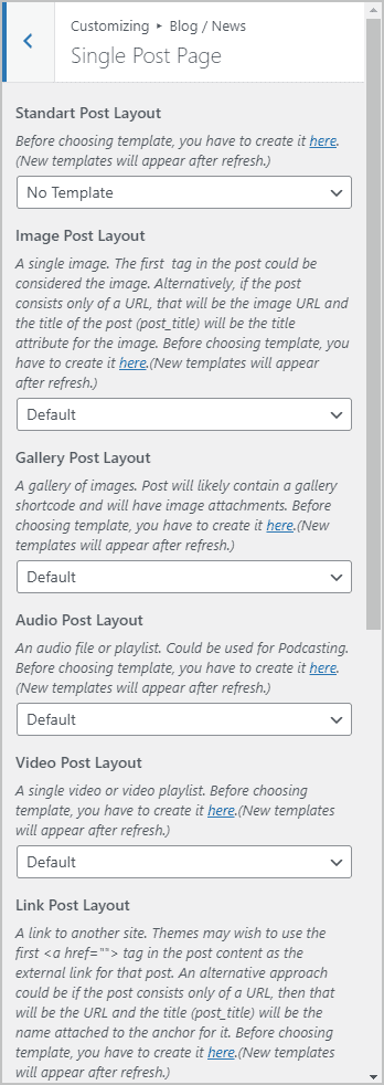place to assign single post template