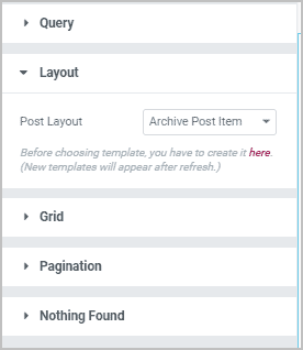 post layout options