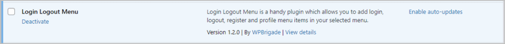 login logout menu