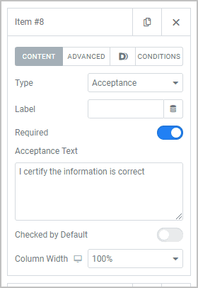 certification field no label