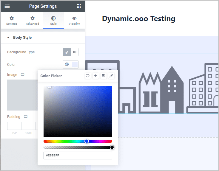 setting the page background color