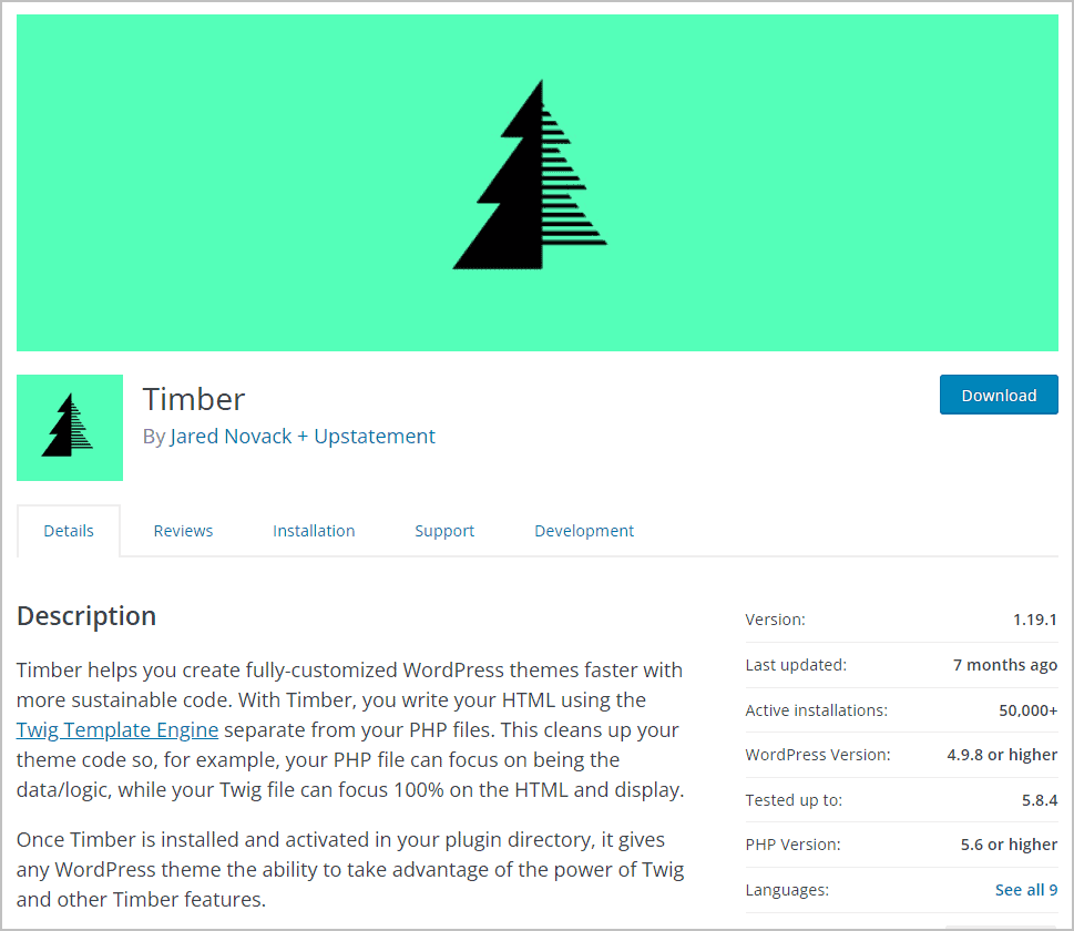 timber on wp org