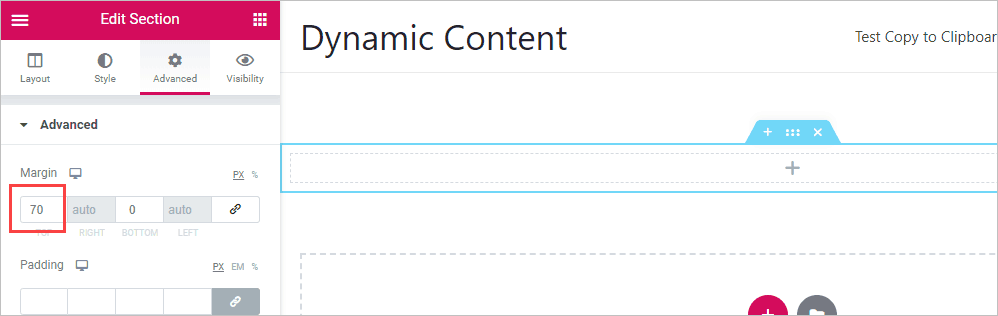 Add Top Margin To The Section