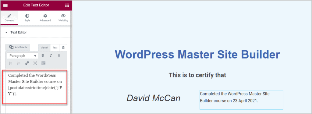 added completion date