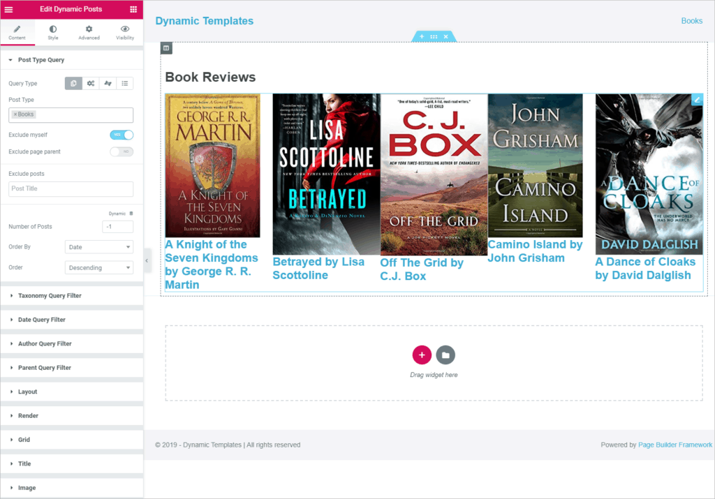 dynamic posts widget in alt template
