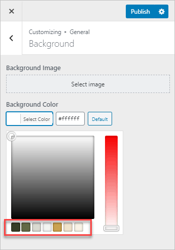 Colors In Customizer