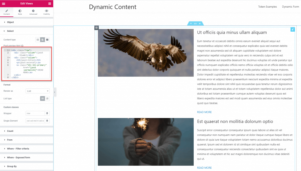 Dce Text Example HTML