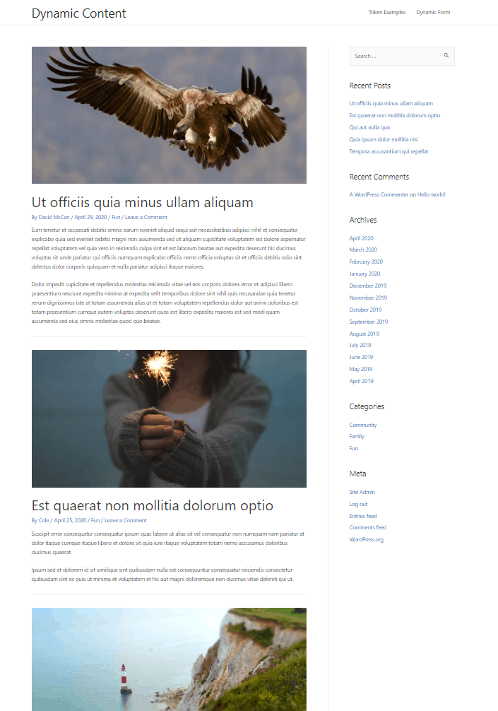 Dce Views Demo Home Page