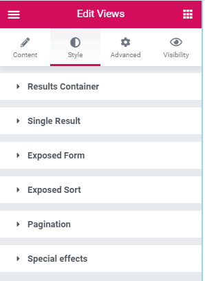 Dce Views Style Tab