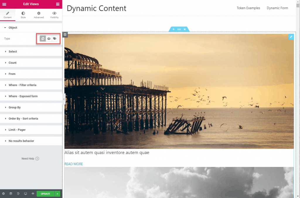 Dce Views Widget Added